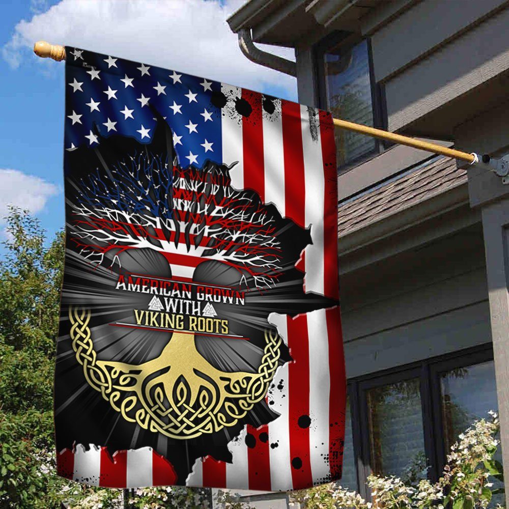 Viking American Flag American Grown With Viking Roots  LHA2108F