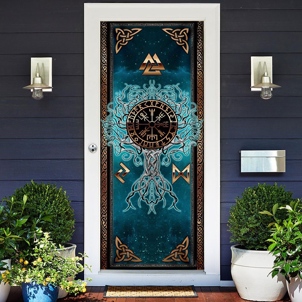 Viking Tree Yggdrasil Door Cover