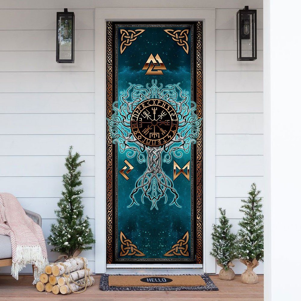 Viking Tree Yggdrasil Door Cover