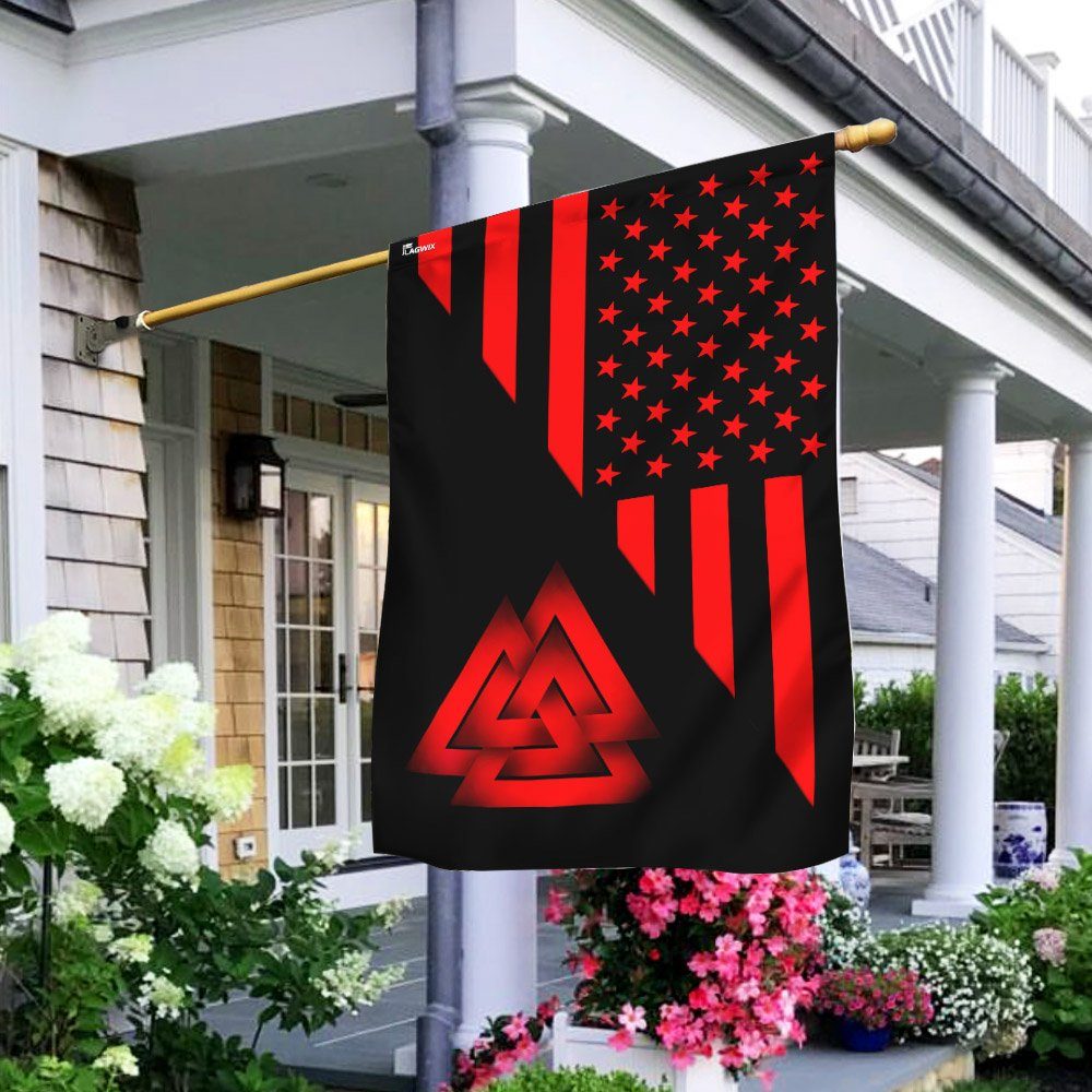 Viking Valknut American US Flag