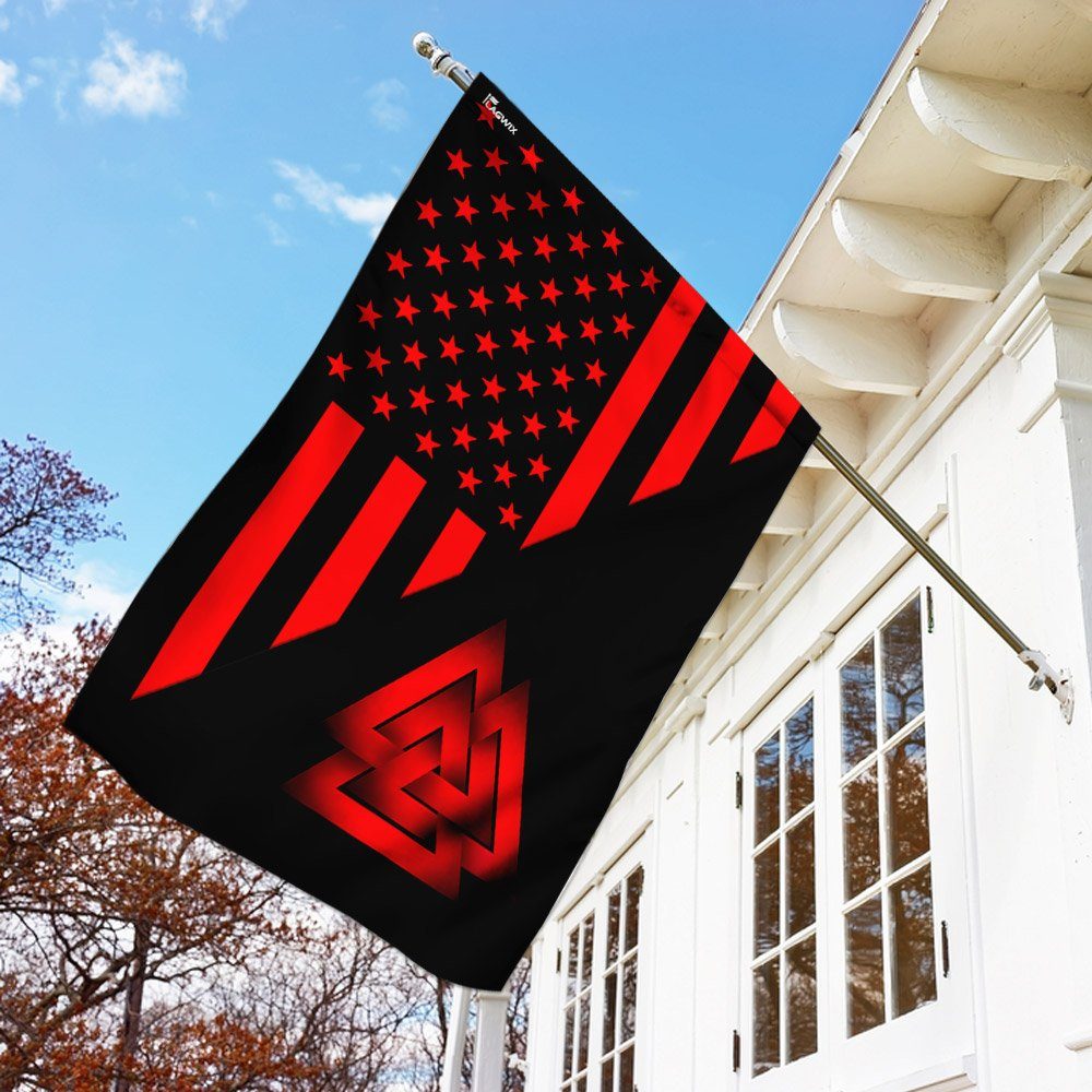 Viking Valknut American US Flag