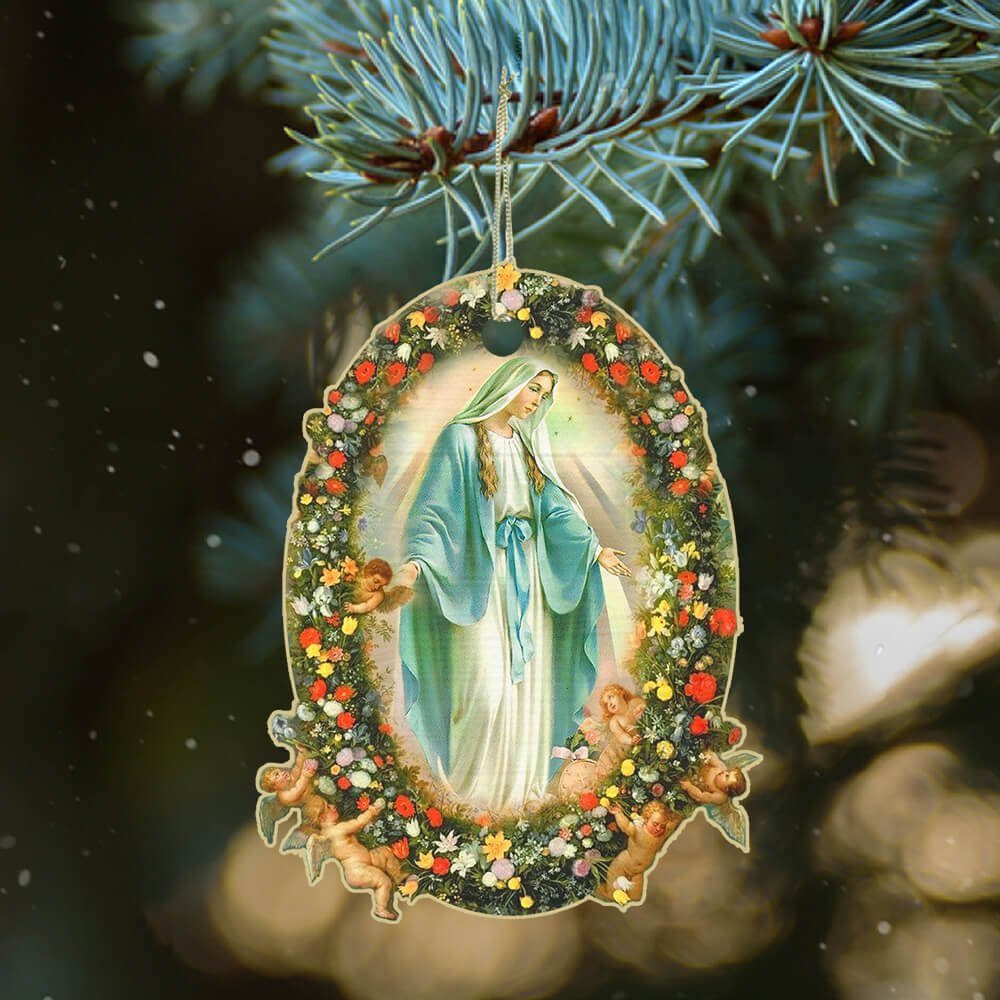 Virgin Mary Wooden Ornament PN610O