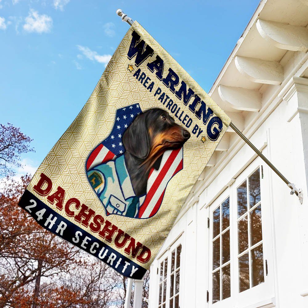 Warning Area Patrolled By Dachshund  Flag