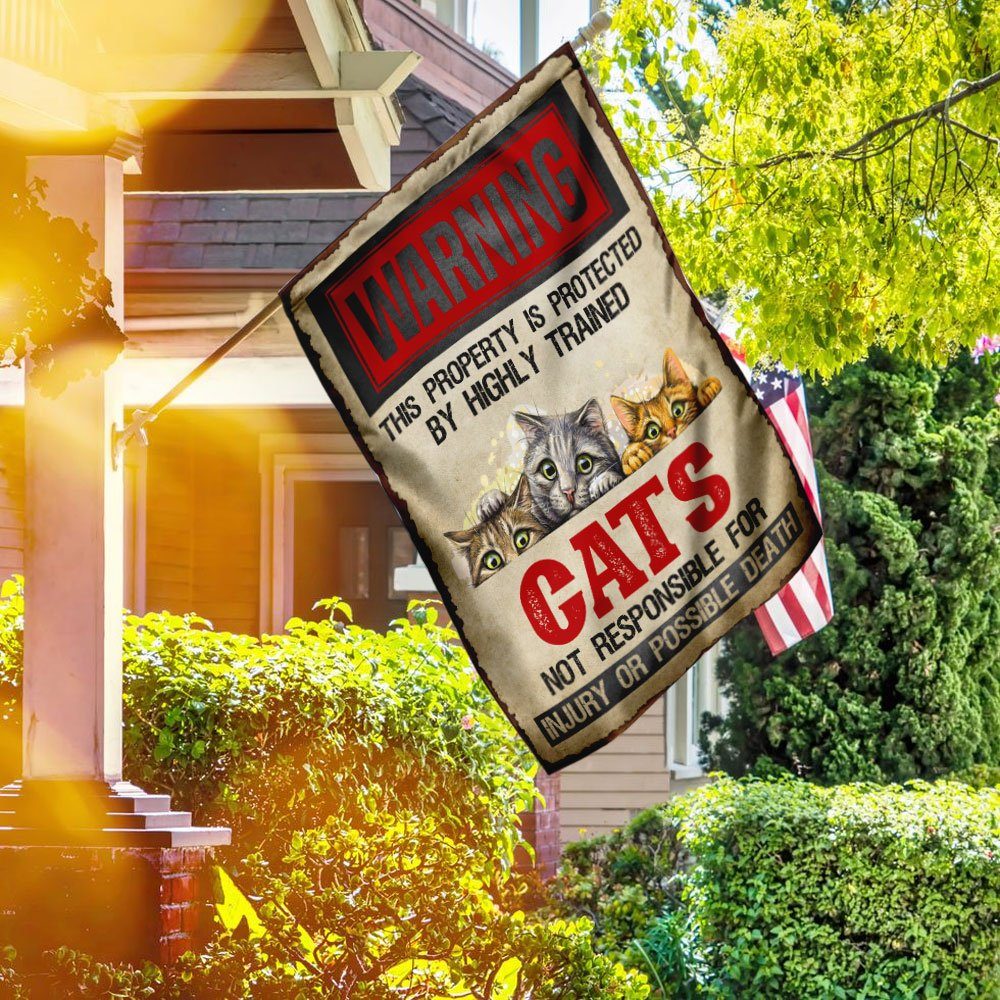 Warning This Property Is Protected  By Highly Trained Cats Flag MBH322FSCV3