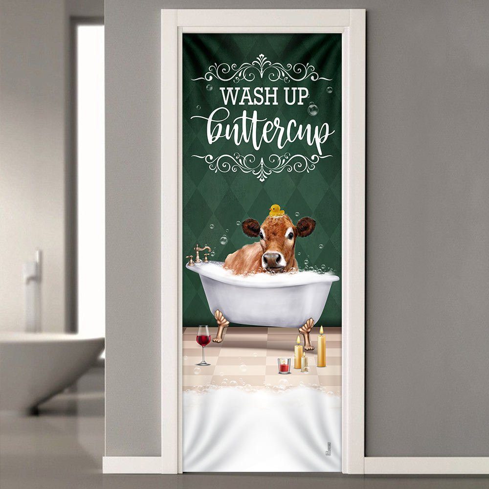 Wash Up Buttercup Cow Door Cover