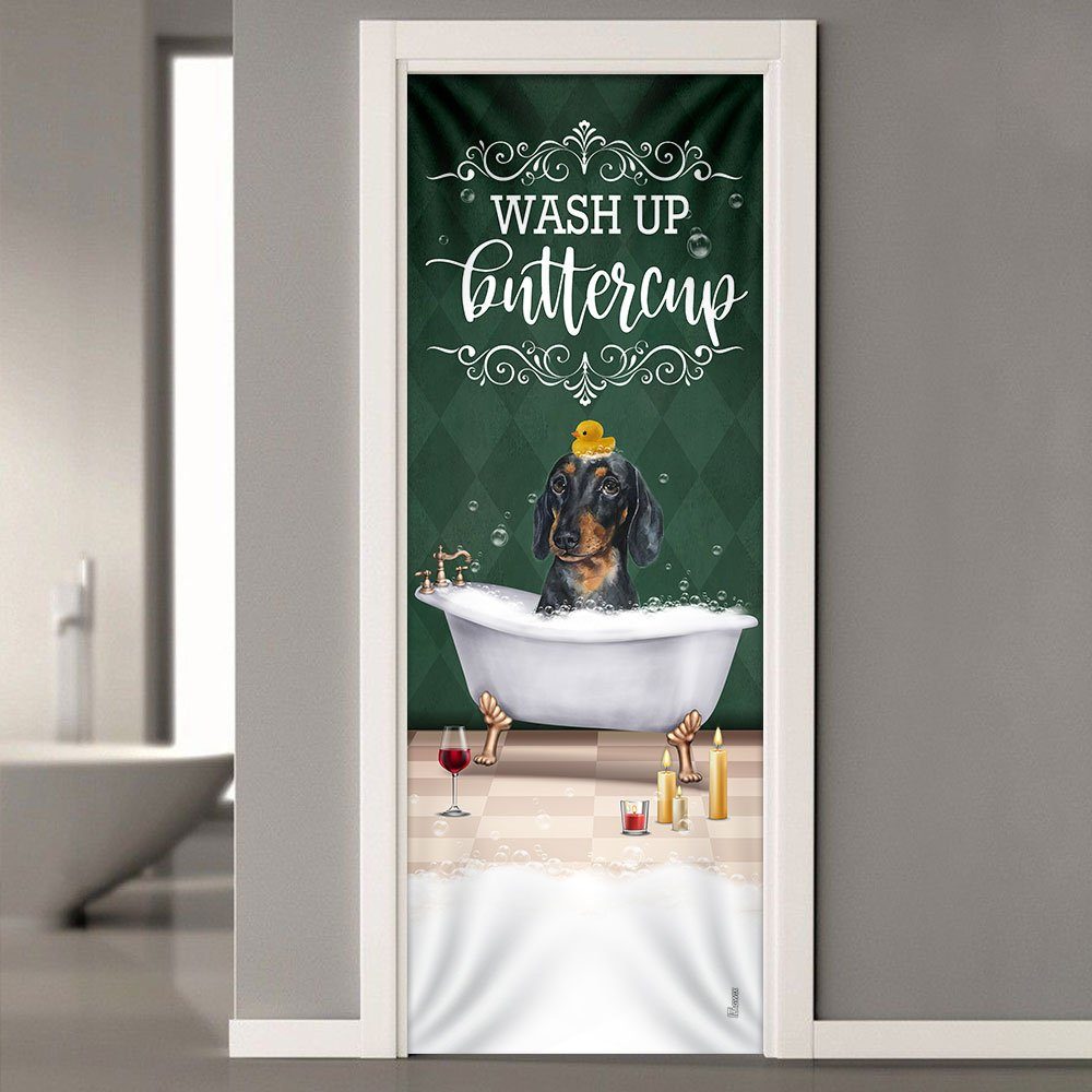 Wash Up Buttercup Dachshund Door Cover