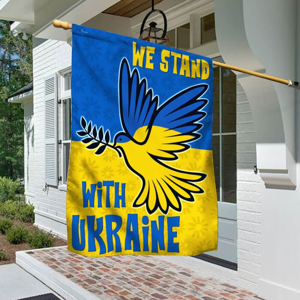 We Stand With Ukraine Peace For Ukraine Flag MLN854F