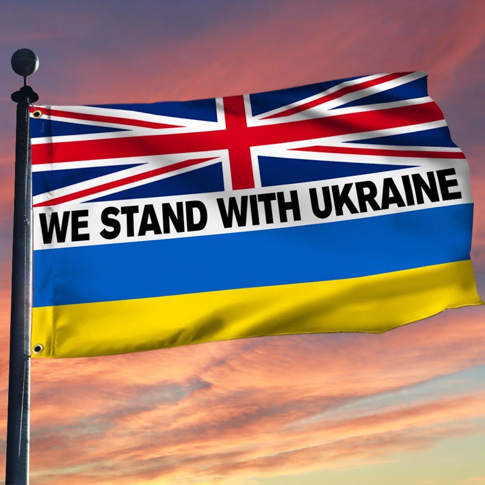 We Stand With Ukraine UK Grommet Flag QNN841GF