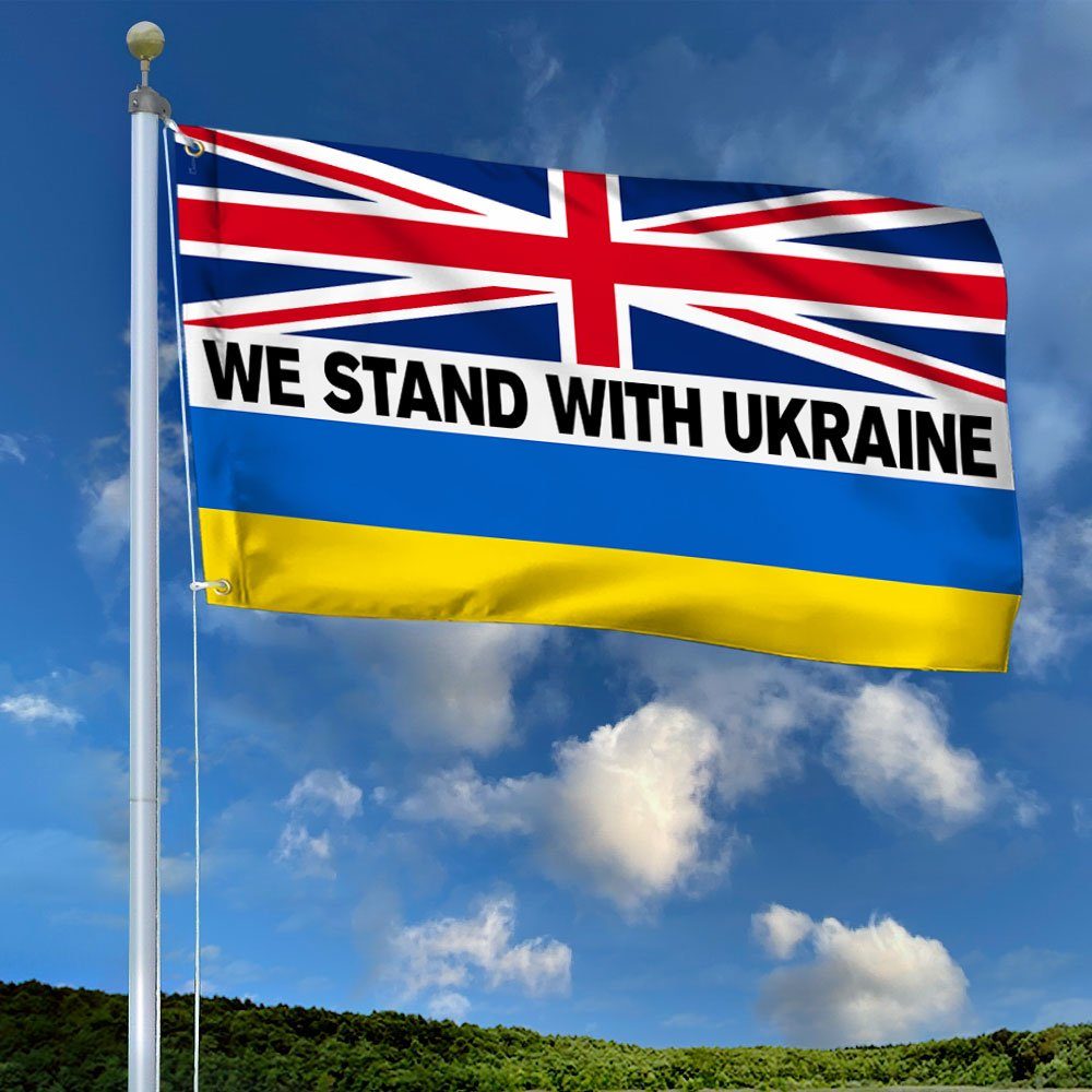 We Stand With Ukraine UK Grommet Flag QNN841GF