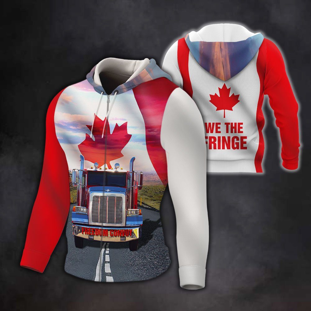 We The Fringe Zip Hoodie, Freedom Convoy 2022, Canadian Trucker, Truckers For Freedom, Mandate Freedom QNK1067ZHa