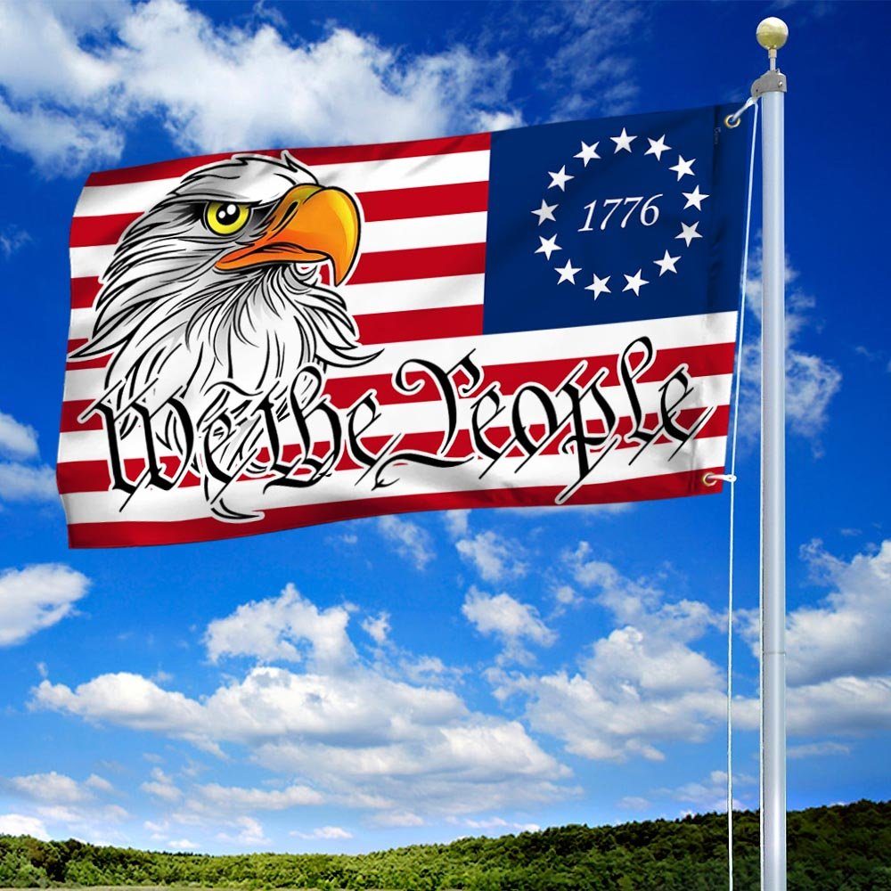 We The People 1776 Betsy Ross Eagle Grommet Flag TQN242GF