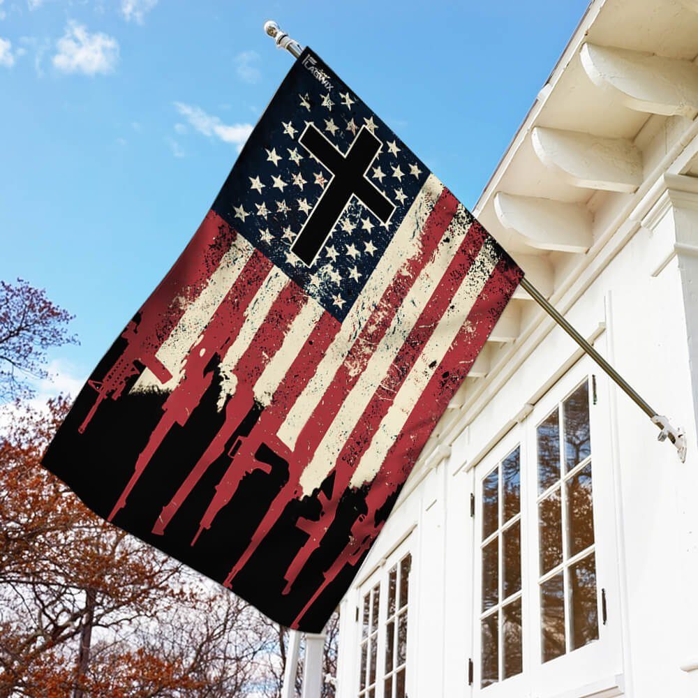 We The People 2nd Amendment Christian Cross Flag