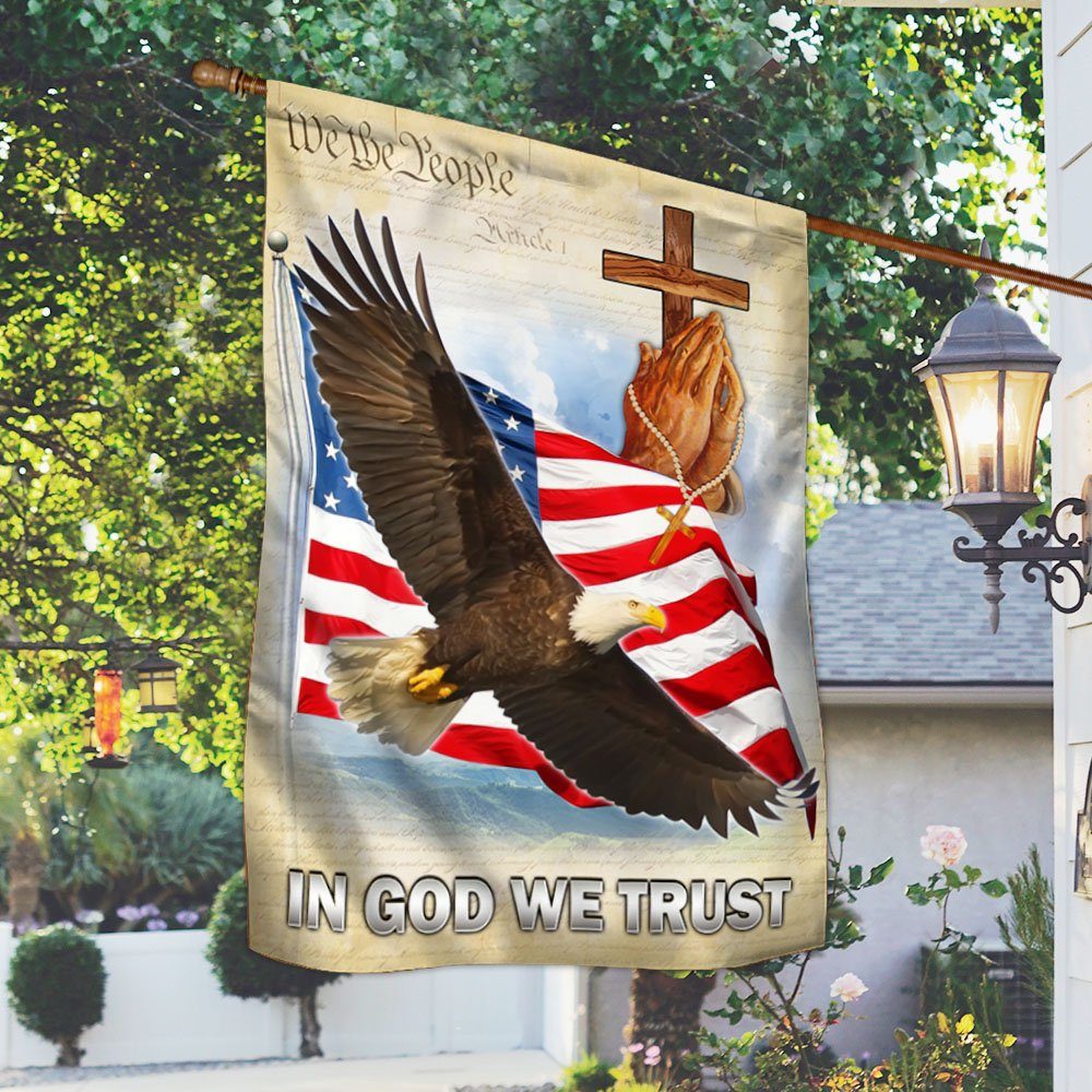 We The People Eagle Christian Cross Flag MLN286F