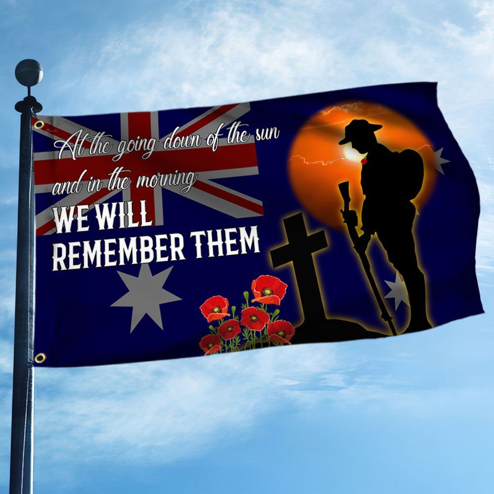 We Will Remember, Poppy Flower, Veteran Australian Flag TPT57GF