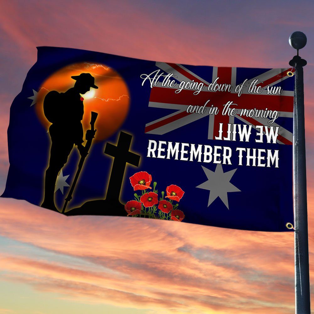 We Will Remember, Poppy Flower, Veteran Australian Flag TPT57GF