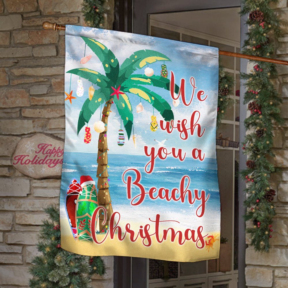 We Wish You a Beachy Christmas Flag BNN738F