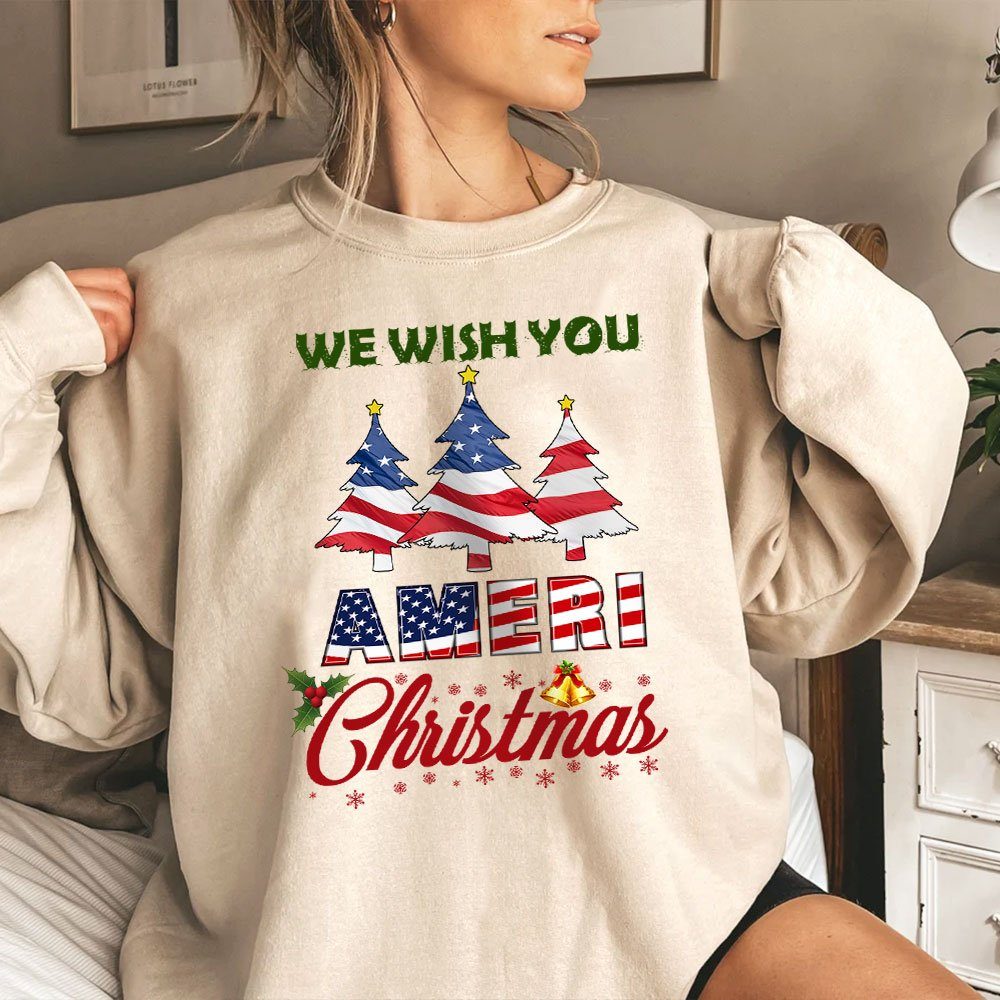 We Wish You America Christmas Sweatshirt MLN754SW