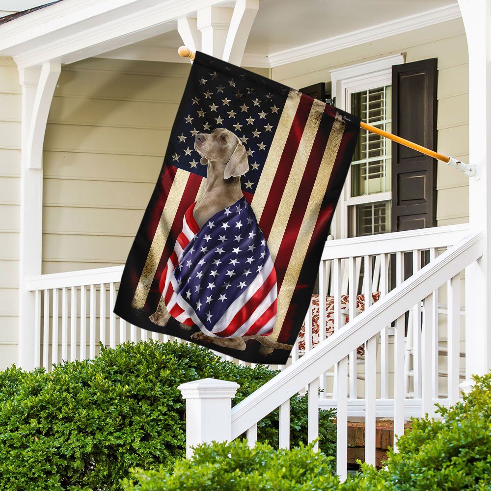 Weimaraner American Patriot Flag