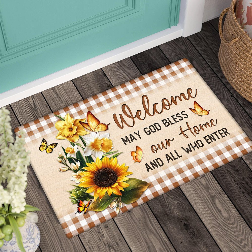 Welcome May God Bless Our Home And All Who Enter Doormat TQN651DM