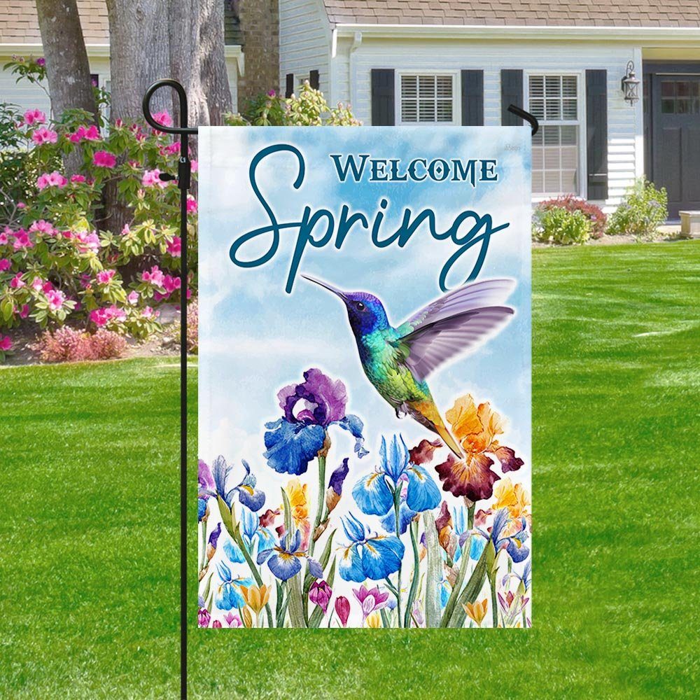 Welcome Spring Hummingbird Flag TPT764F