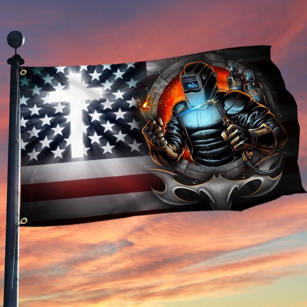 Welder & Christian Cross American Grommet Flag DDH3075GF