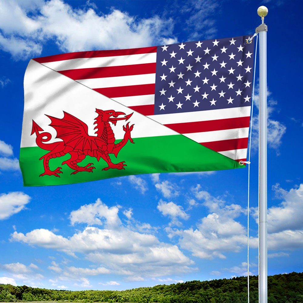 Welsh Flag Welsh American Grommet Flag