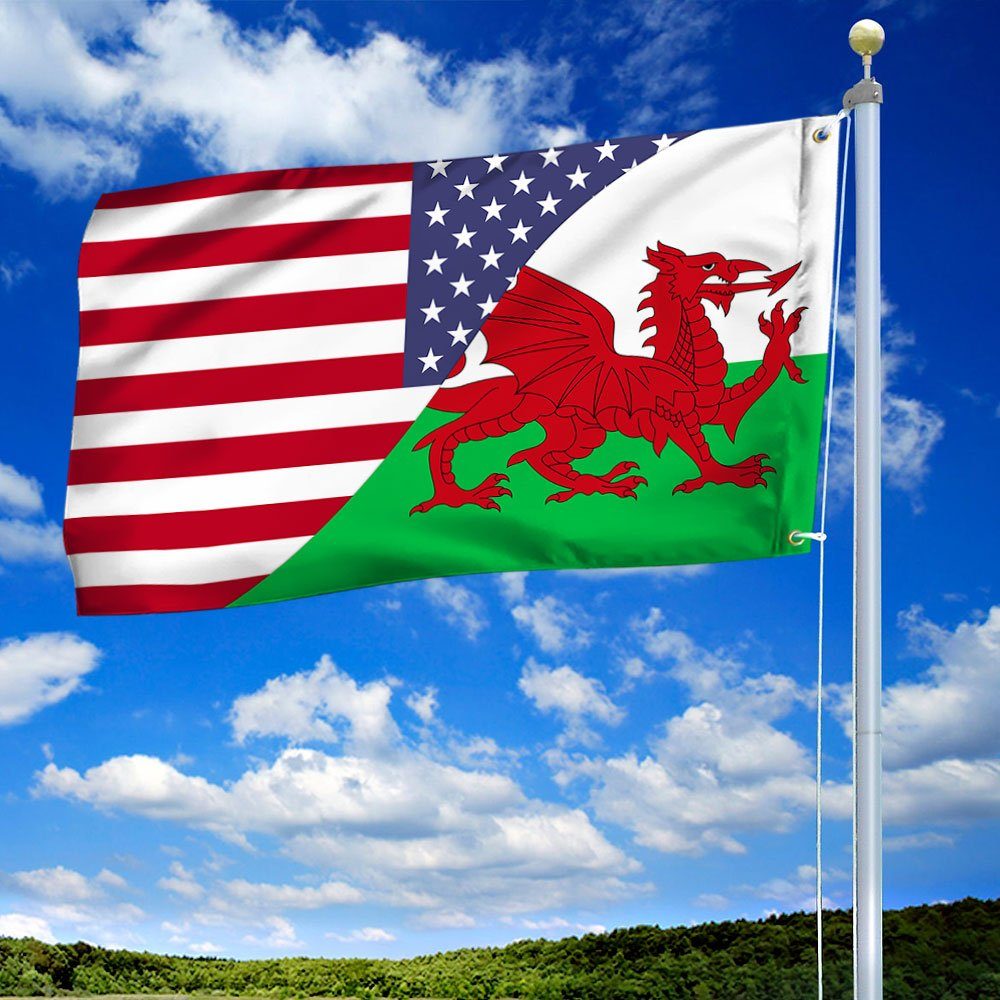 Welsh Flag Welsh American Grommet Flag QTR291GF