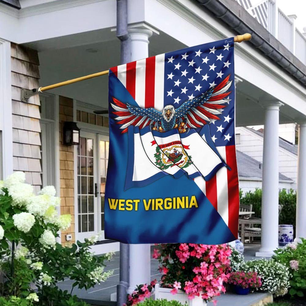 West Virginia And American Flag