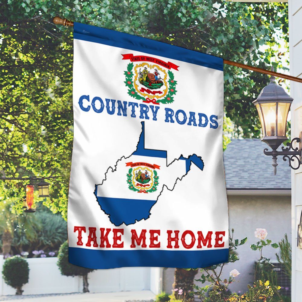 West Virginia Country Roads Take Me Home Flag MLN371Fv1