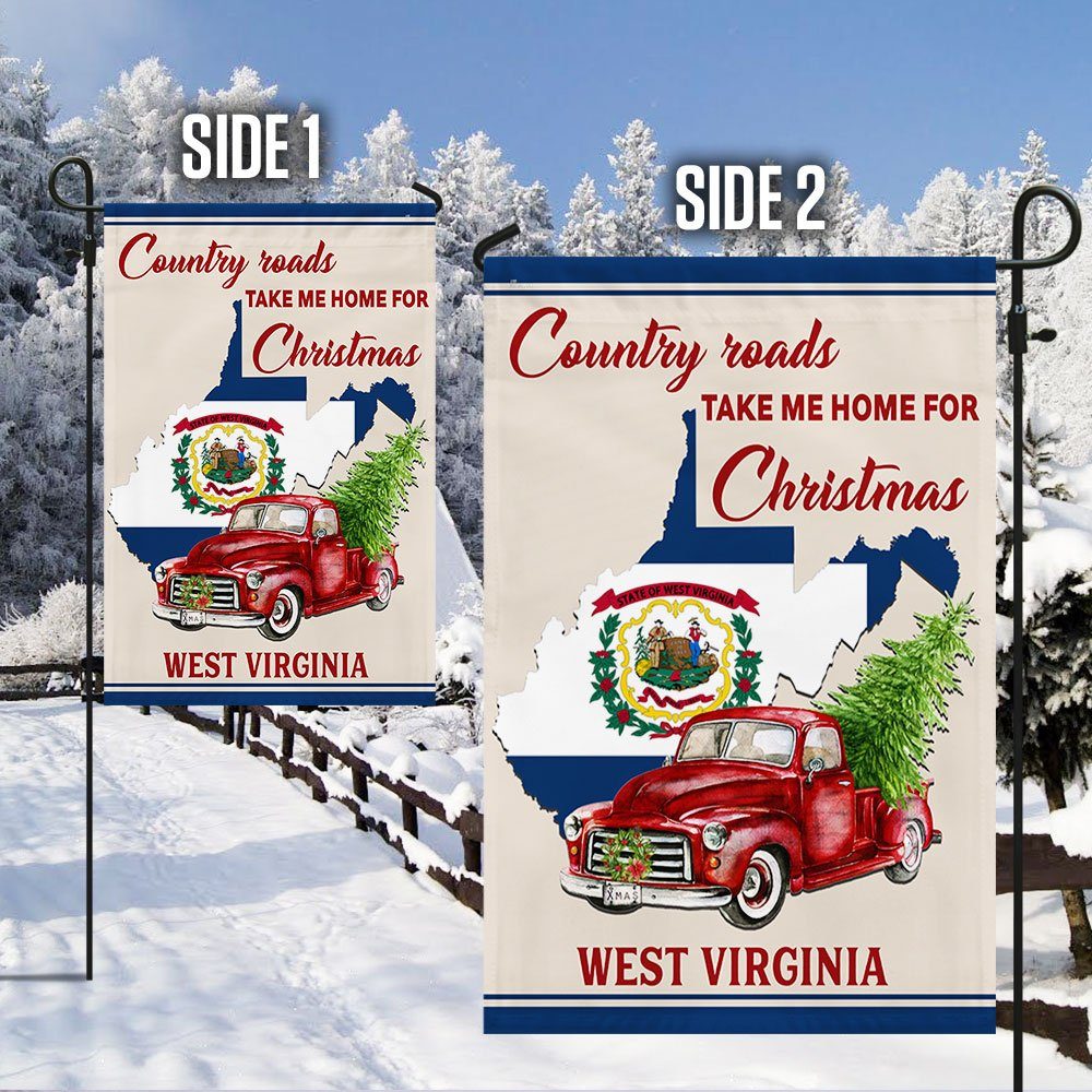 West Virginia Flag Country Roads Take Me Home For Christmas TQN637F