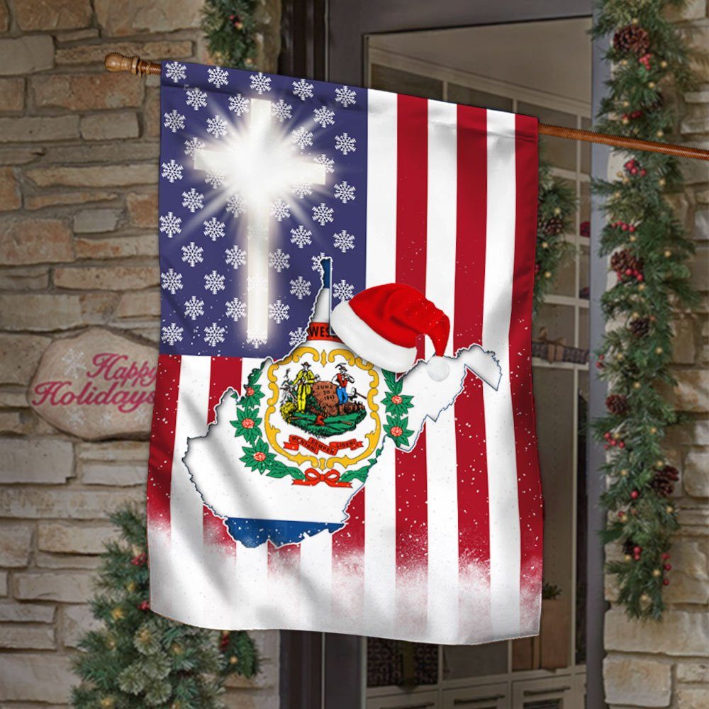 West Virginia Flag Merry Christmas LHA1808Fv1