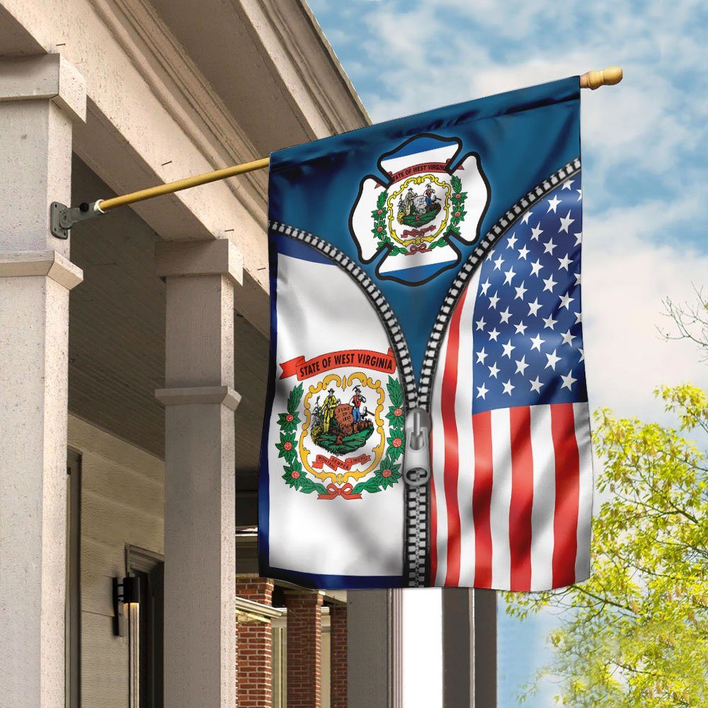 West Virginia State American Flag