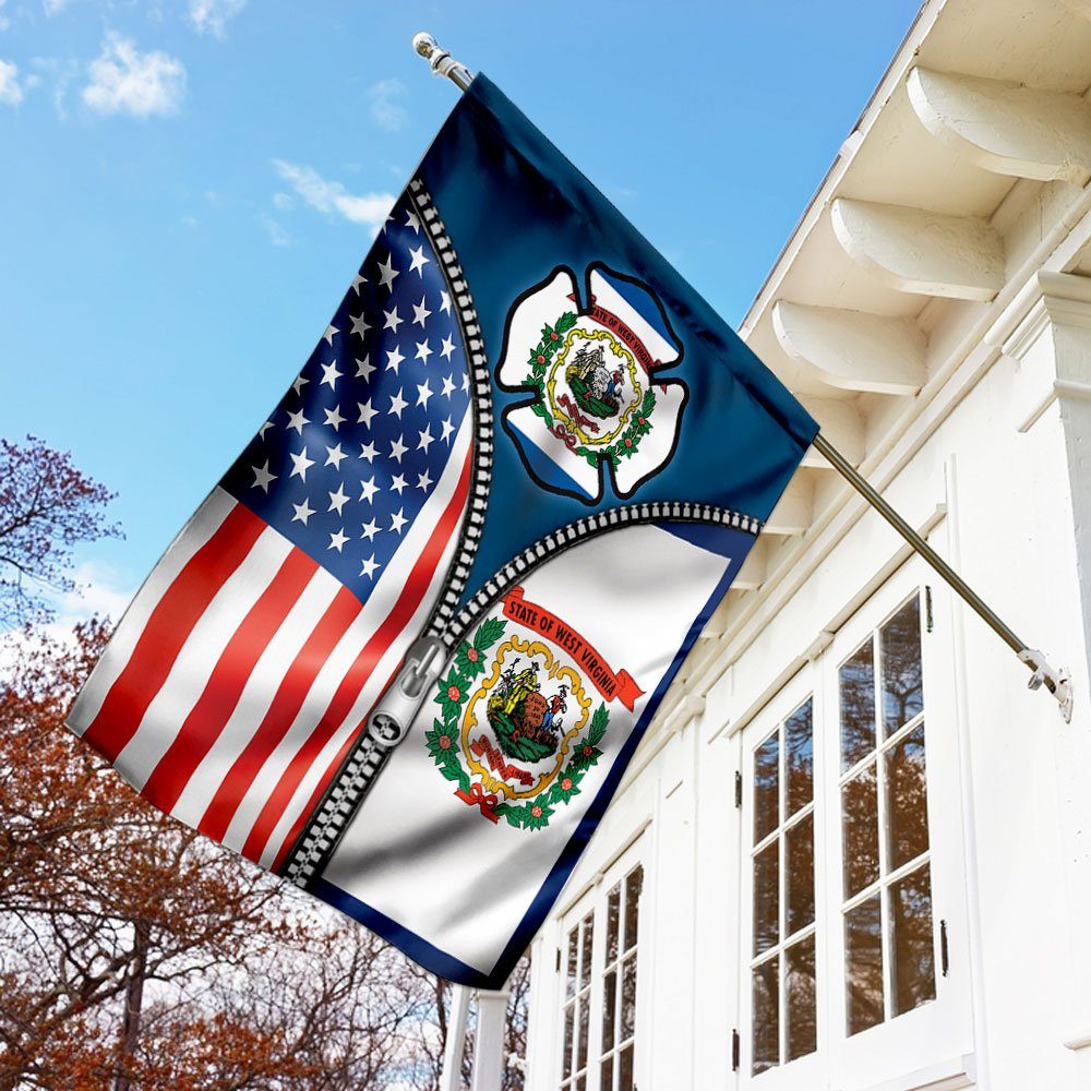 West Virginia State American Flag