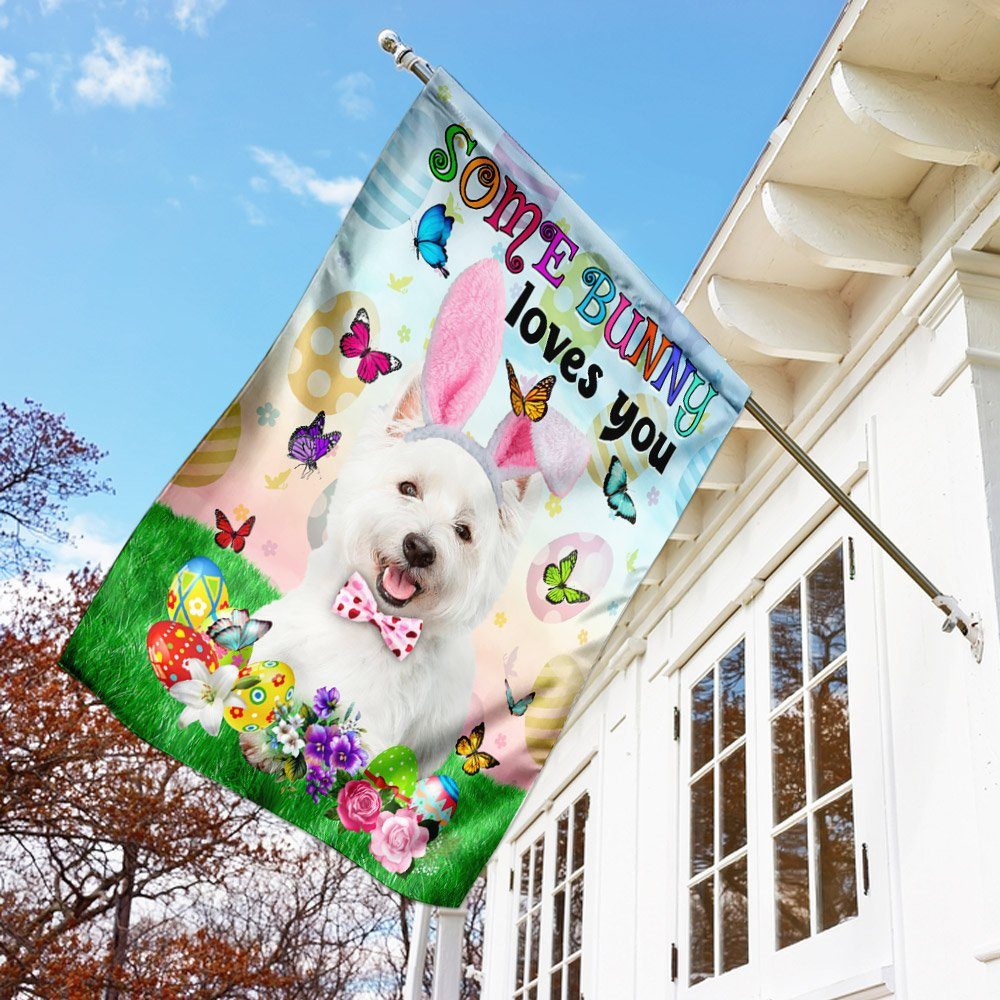 Westie Easter Some Bunny Loves You Flag