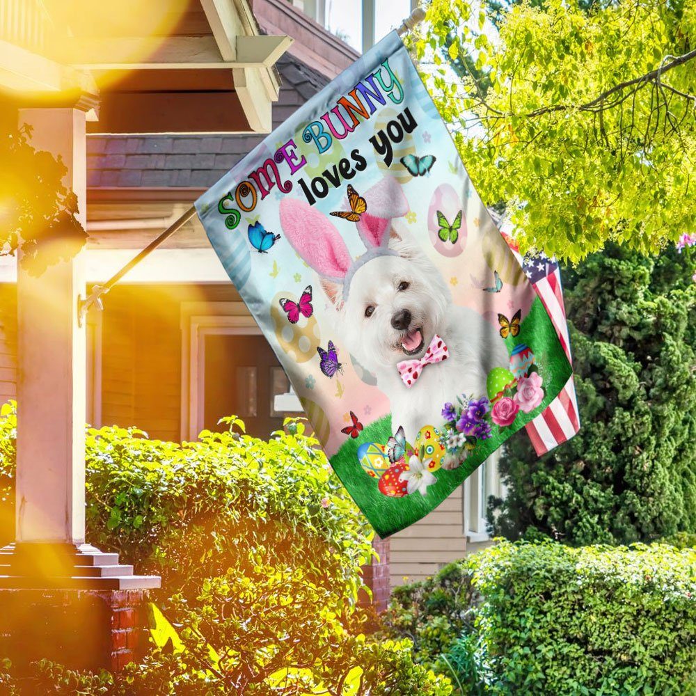 Westie Easter Some Bunny Loves You Flag