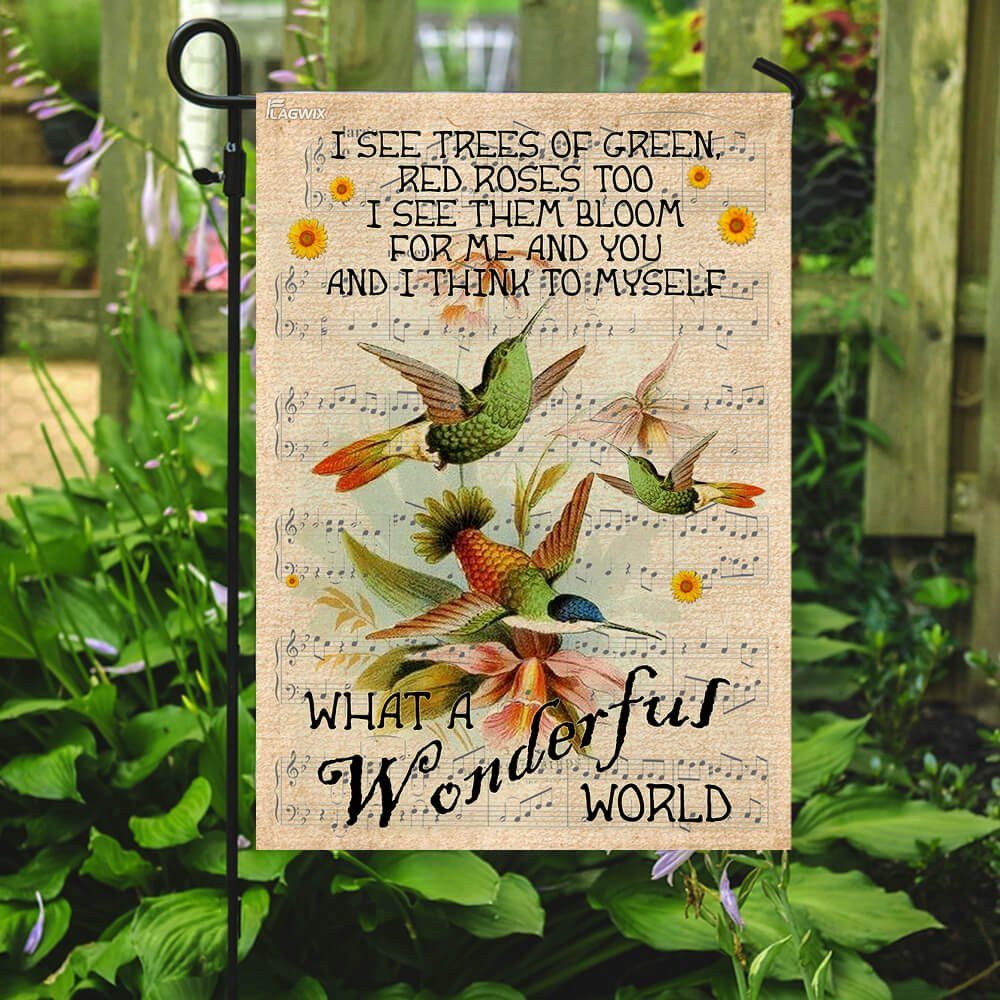 What A Wonderful World Hummingbird Flag