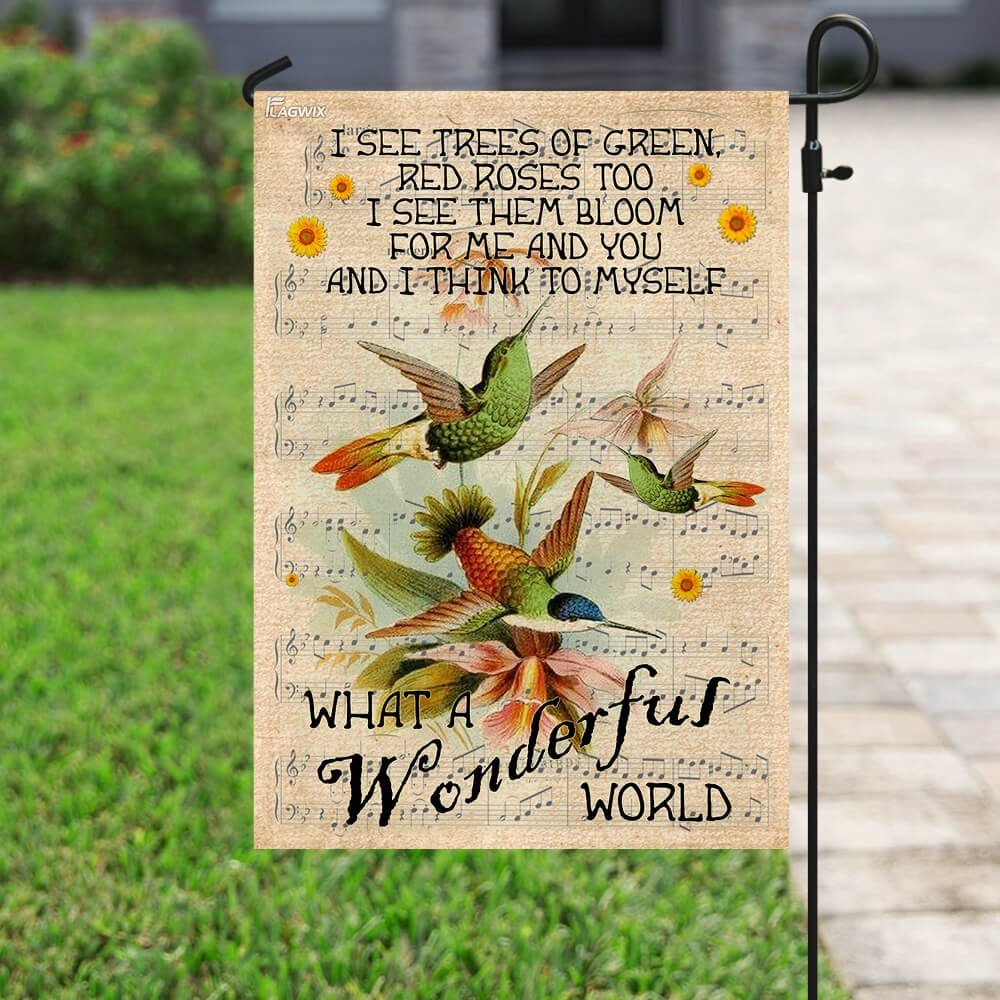 What A Wonderful World Hummingbird Flag