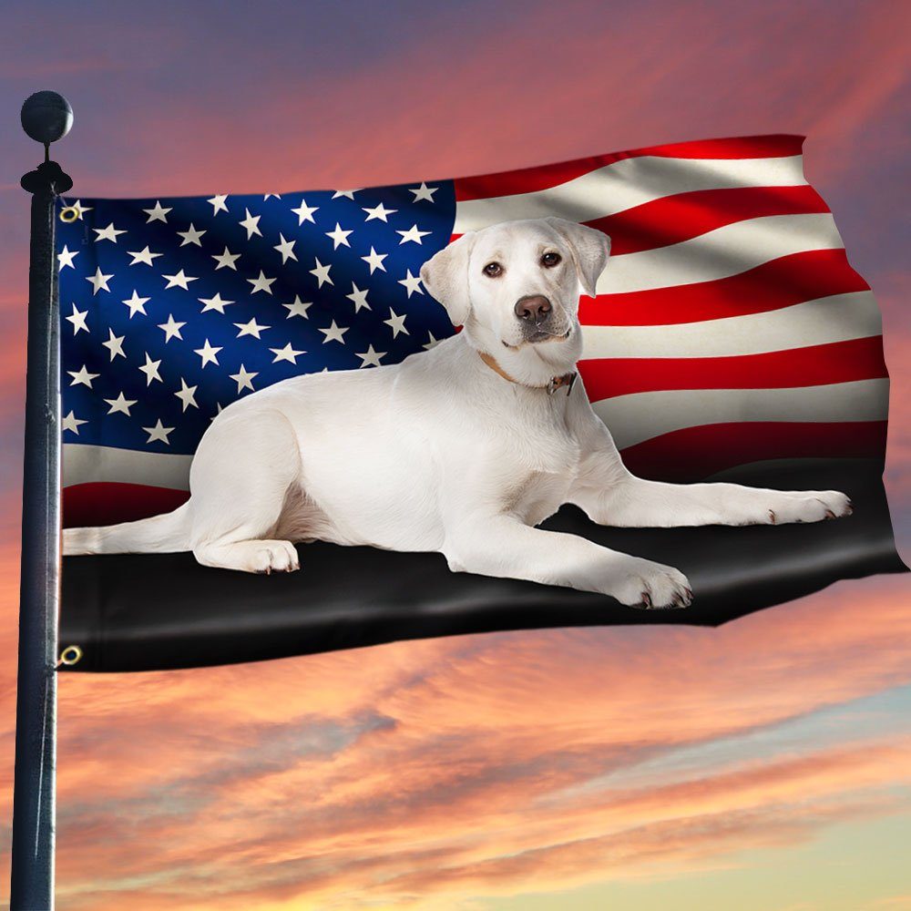 White Labrador Retriever American Grommet Flag QNN437GFv7a