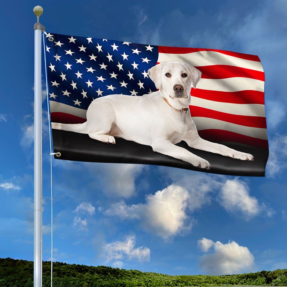 White Labrador Retriever American Grommet Flag QNN437GFv7a