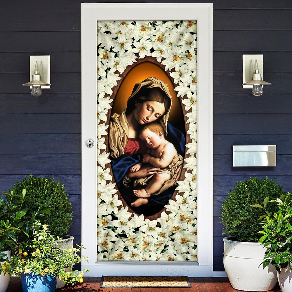 White Lily Of The Blessed Trinity Door Cover