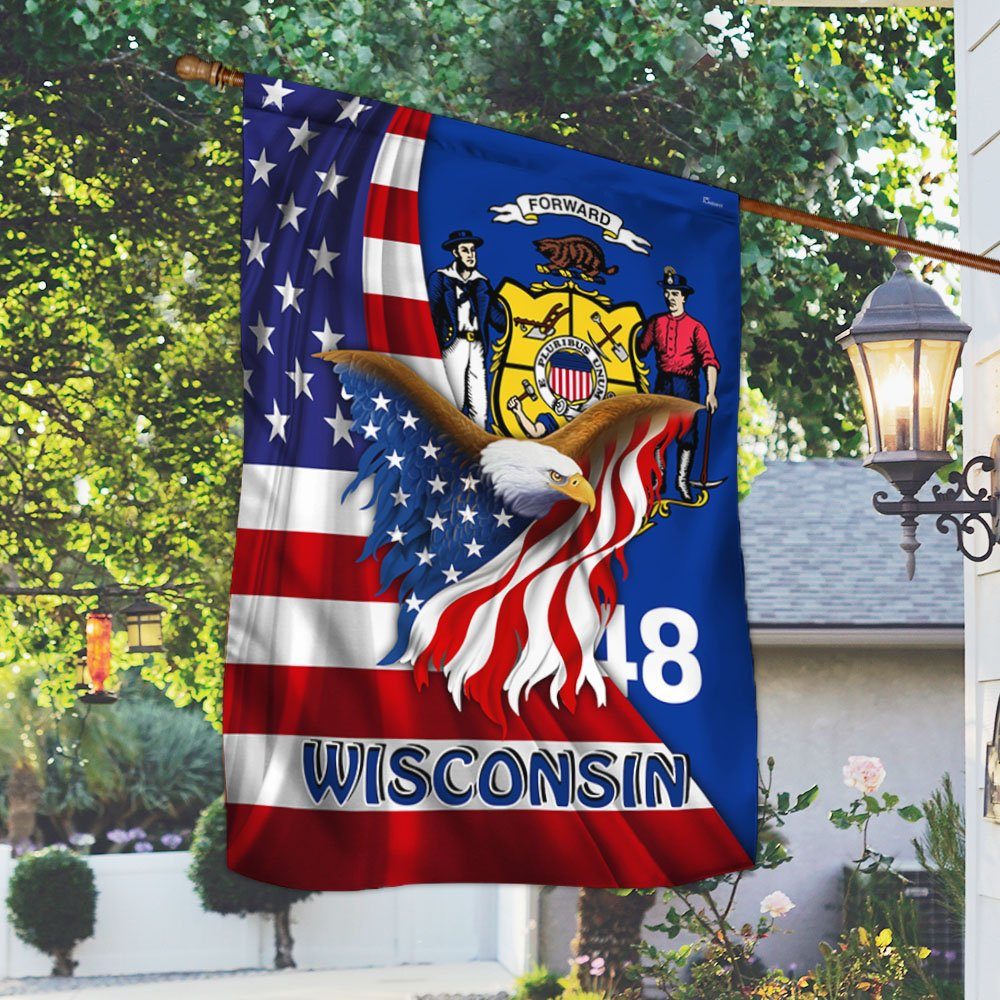 Wisconsin Eagle Flag MLH1774Fv23