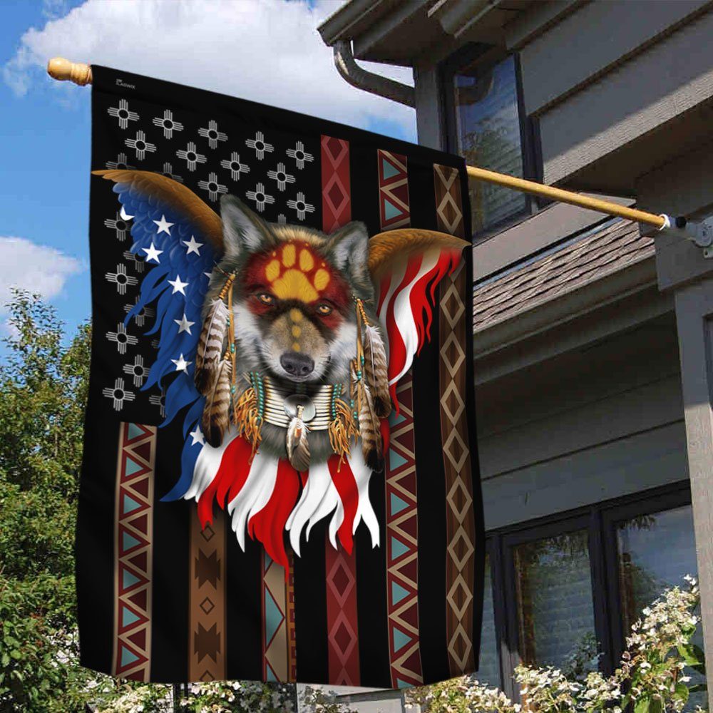 Wolf Eagle Native American Flag DDH3248F