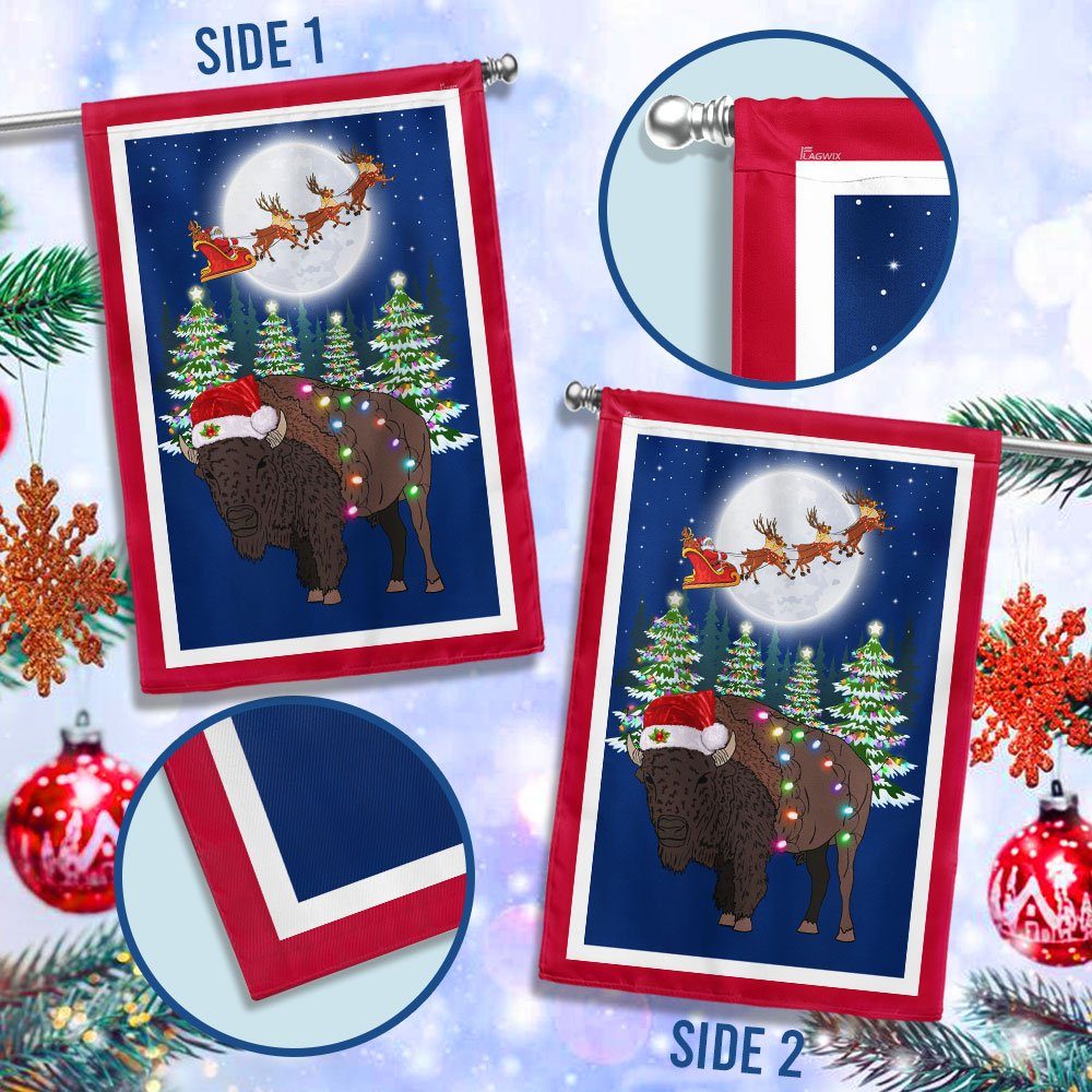 Wyoming Christmas Flag Holly Night LNT776F