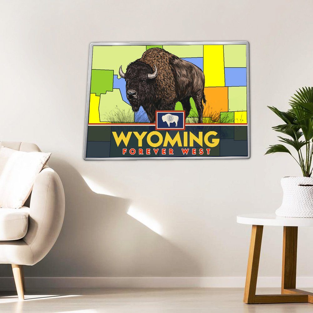 Wyoming Hanging Metal Sign Forever West LNT413MS