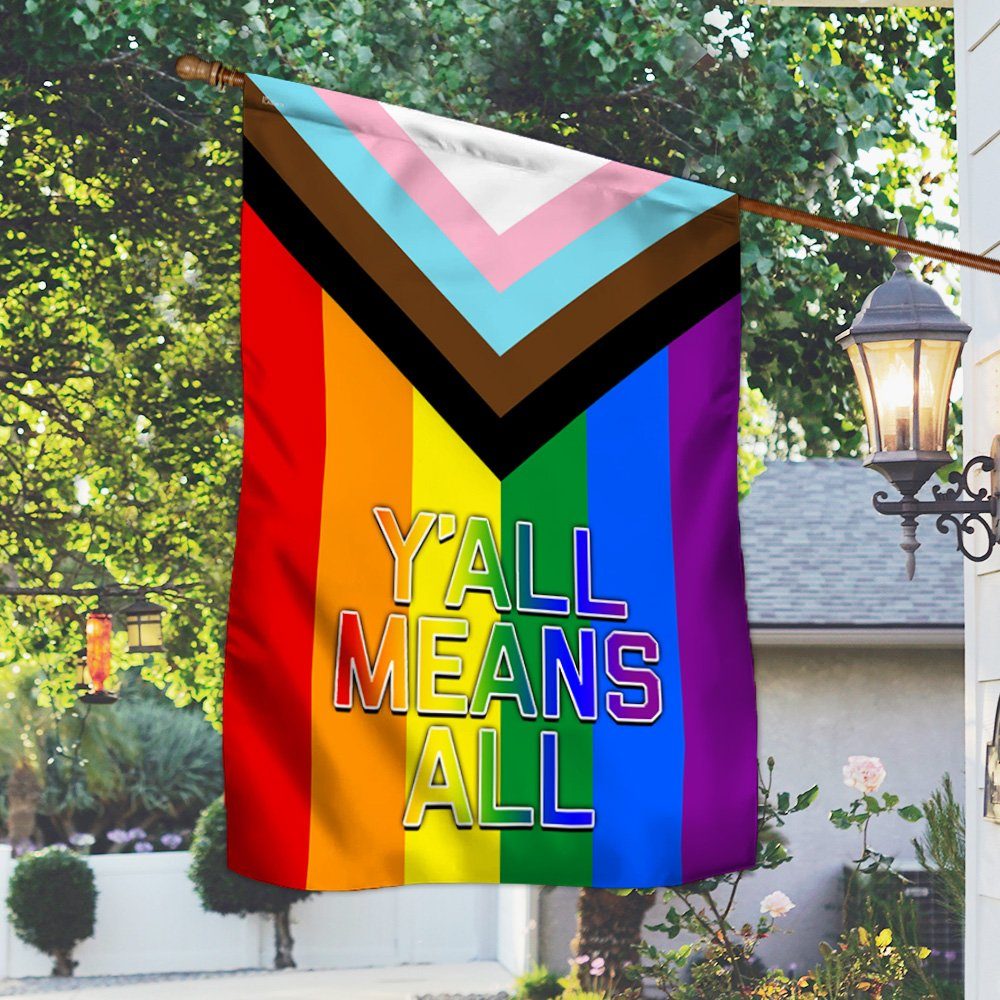 Y’all Means All Progress Pride Flag LGBT Ally TQN212Fv1