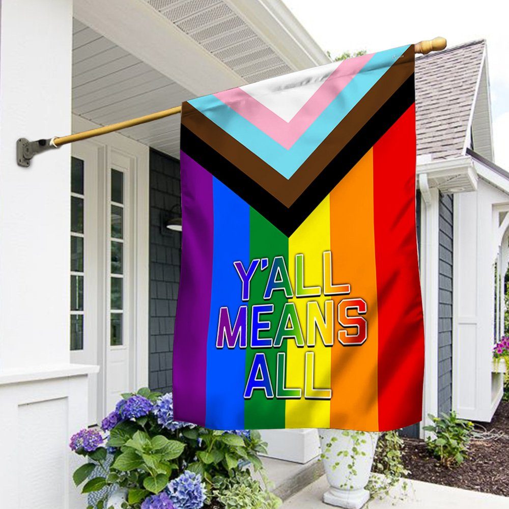 Y’all Means All Progress Pride Flag LGBT Ally TQN212Fv1