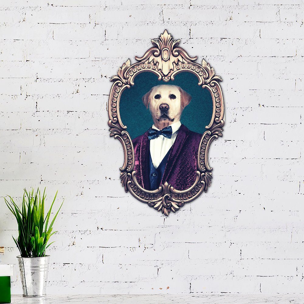 Yellow Lab Portrait Hanging Metal Sign QNV15MS