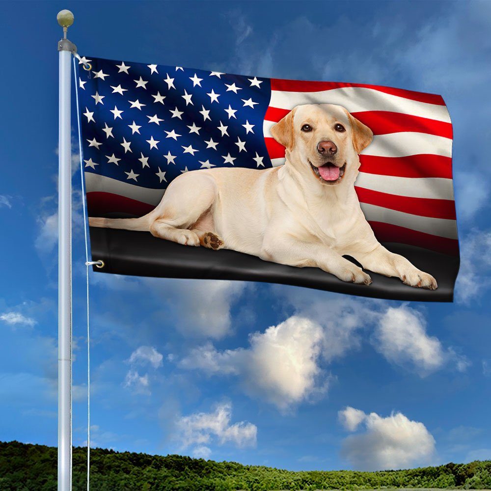 Yellow Labrador Retriever American Grommet Flag QNN437GFv8