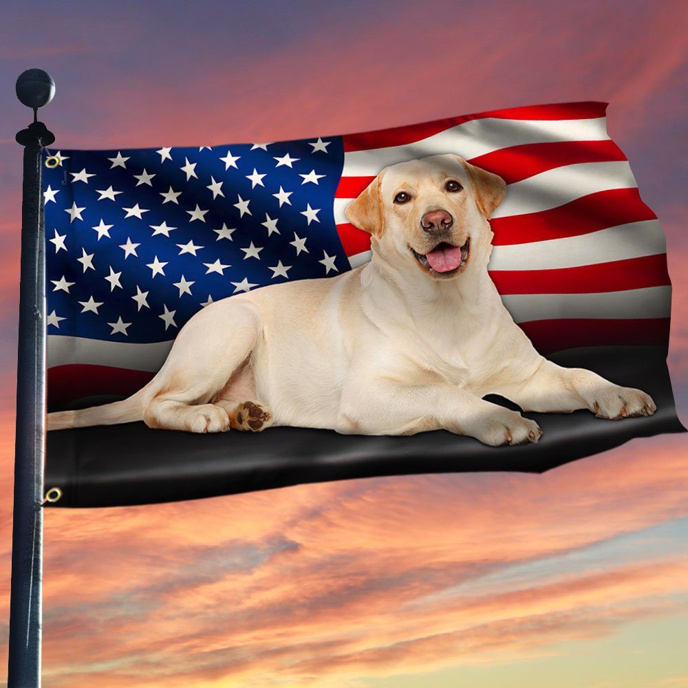 Yellow Labrador Retriever American Grommet Flag QNN437GFv8