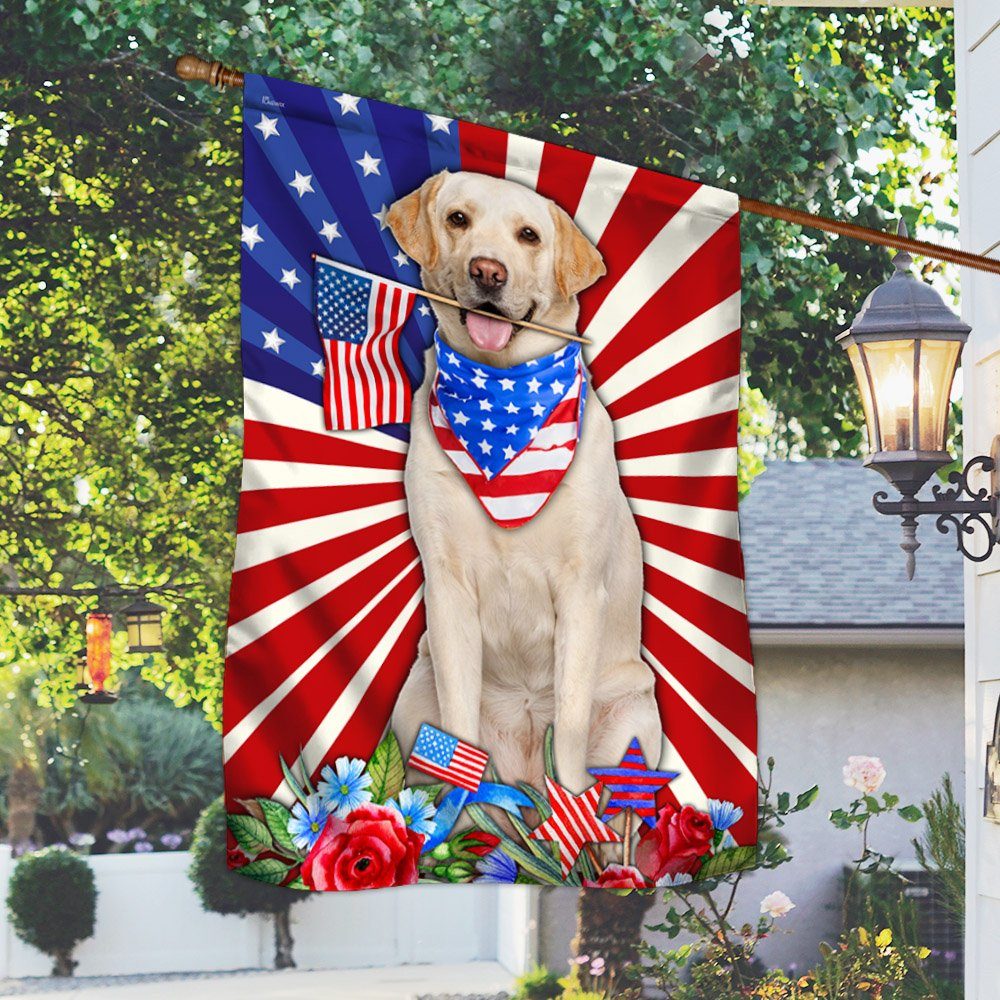 Yellow Labrador Retriever Dog Flag 4th Of July Independence Day TQN205F